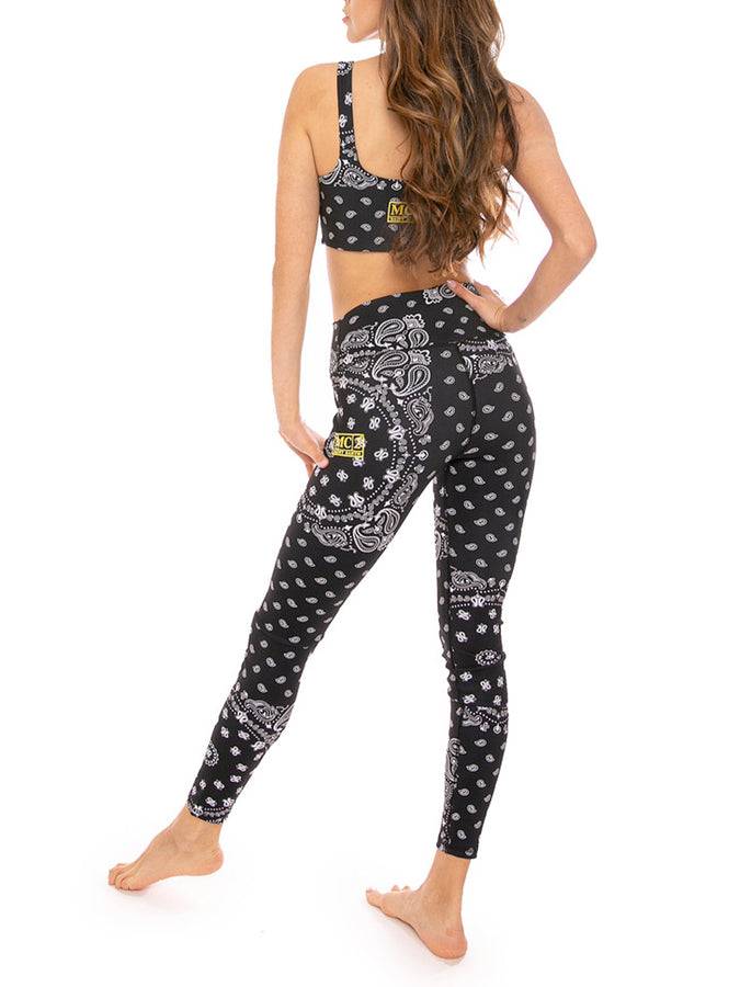 Mc2 Saint Barth Top e leggings da yoga con stampa bandana nera Only for today