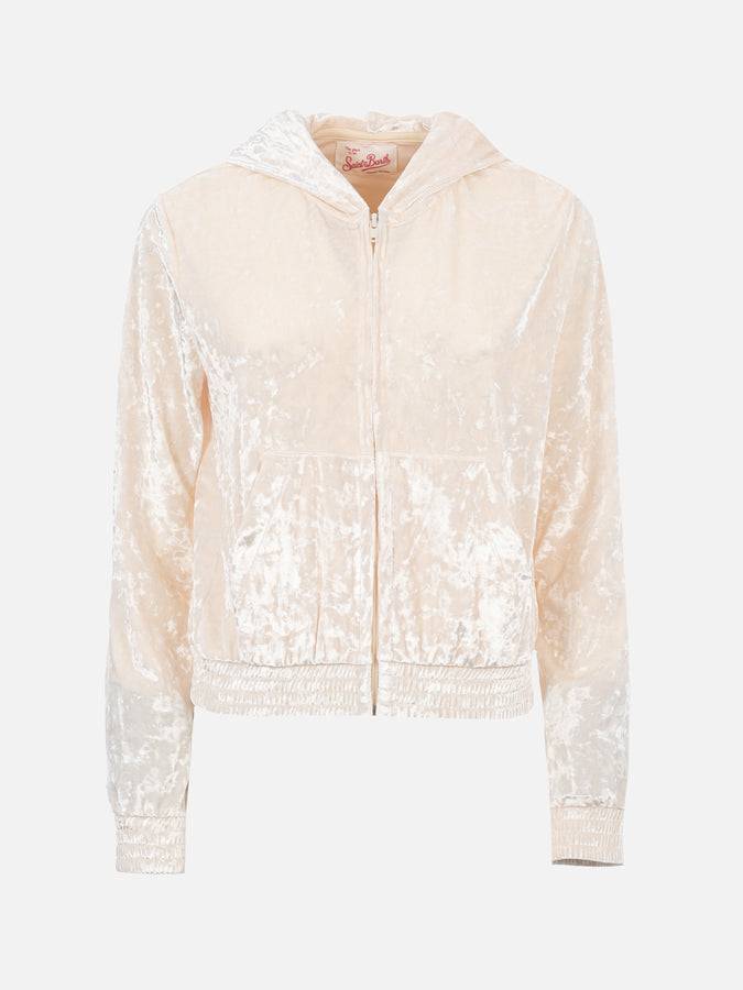 Mc2 Saint Barth Felpa con zip da donna in ciniglia Jasmine Italy