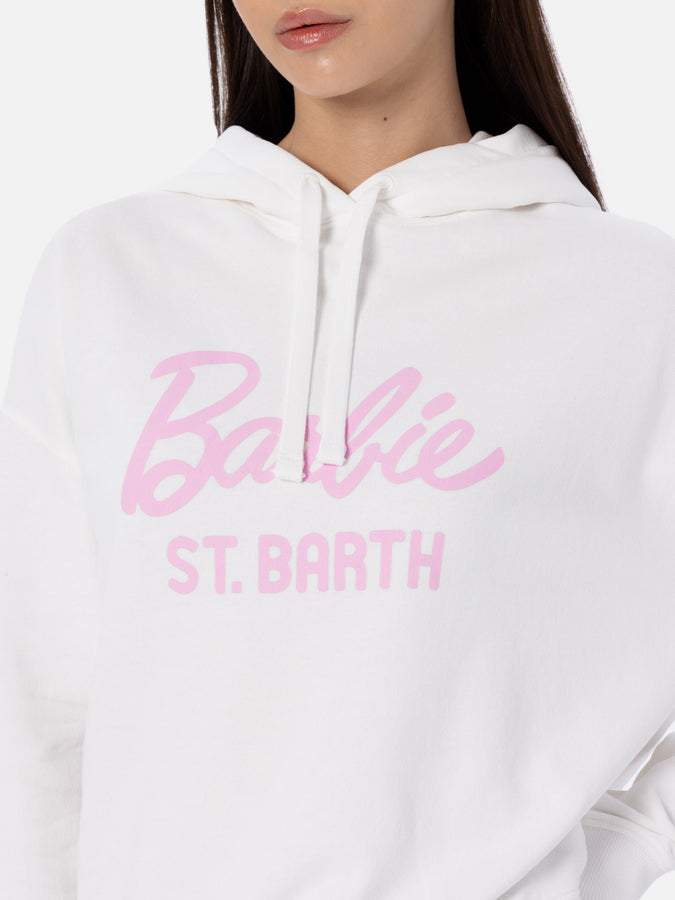 Mc2 Saint Barth Woman cotton hoodie Mindy with Barbie logo | BARBIE SPECIAL EDITION Italia