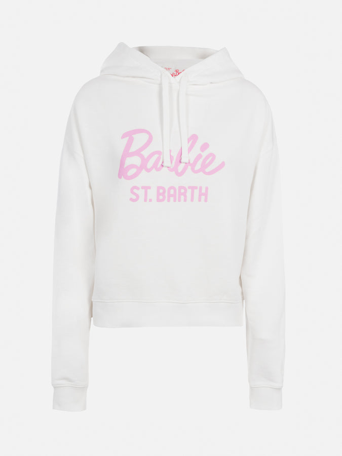 Mc2 Saint Barth Woman cotton hoodie Mindy with Barbie logo | BARBIE SPECIAL EDITION Italia
