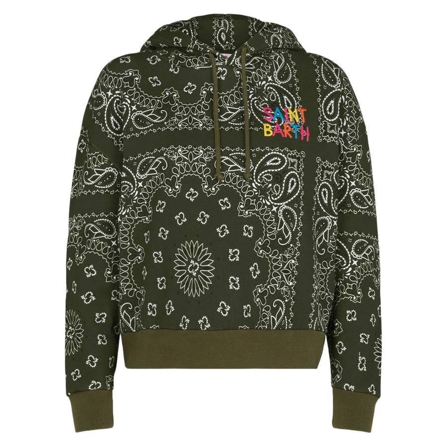 Mc2 Saint Barth Felpa da donna in felpa con cappuccio e stampa bandana Pezzi Unici