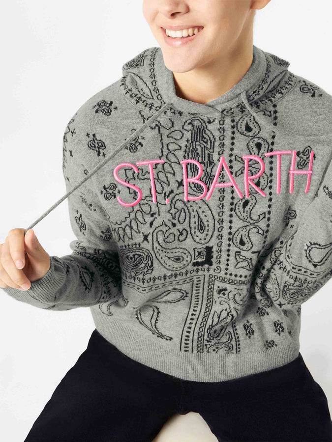 Mc2 Saint Barth Felpa corta da donna in maglia con stampa bandana Fino Al -60%