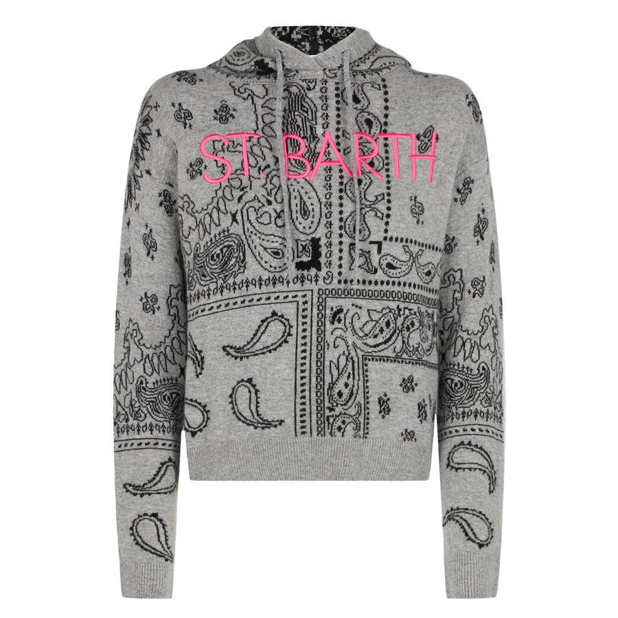 Mc2 Saint Barth Felpa corta da donna in maglia con stampa bandana Fino Al -60%