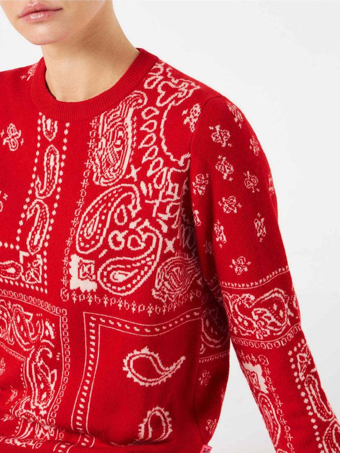 Mc2 Saint Barth Maglia da donna con stampa bandana rossa Convenienza