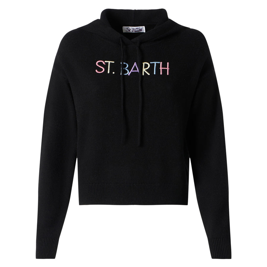 Mc2 Saint Barth Felpa corta in maglia con ricamo St. Barth Sconto