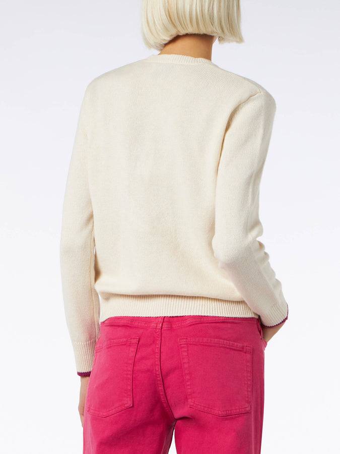 Mc2 Saint Barth Maglia da donna girocollo bianca con stampa Barbie | EDIZIONE SPECIALE BARBIE Economico