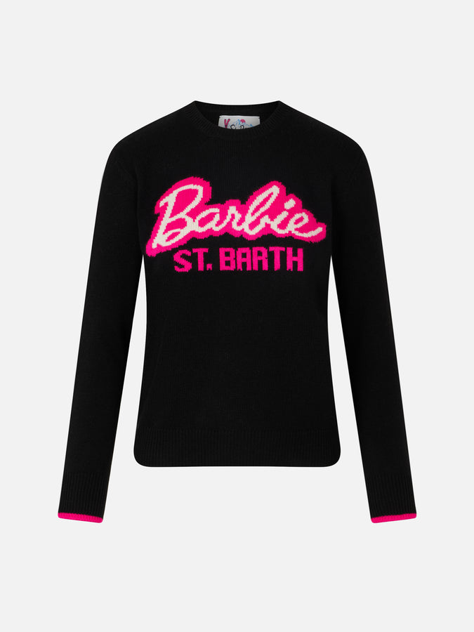 Mc2 Saint Barth Maglia da donna girocollo nera con stampa Barbie | EDIZIONE SPECIALE BARBIE Online