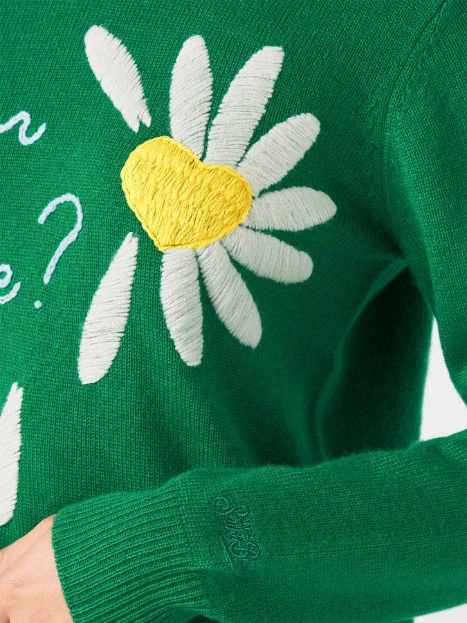 Mc2 Saint Barth Maglia da donna garzata con stampa margherite Vendita Calda