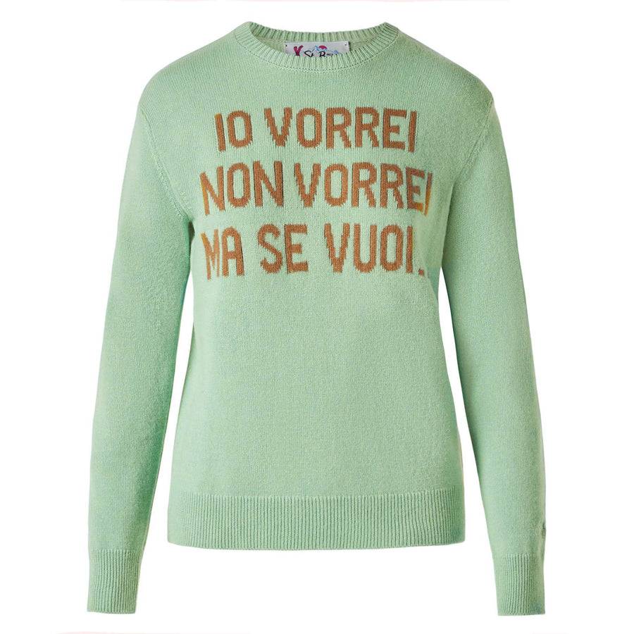 Mc2 Saint Barth Maglia da donna verde con stampa jacquard | EDIZIONE SPECIALE DI NIKI DJ Saldi Di Fabbrica