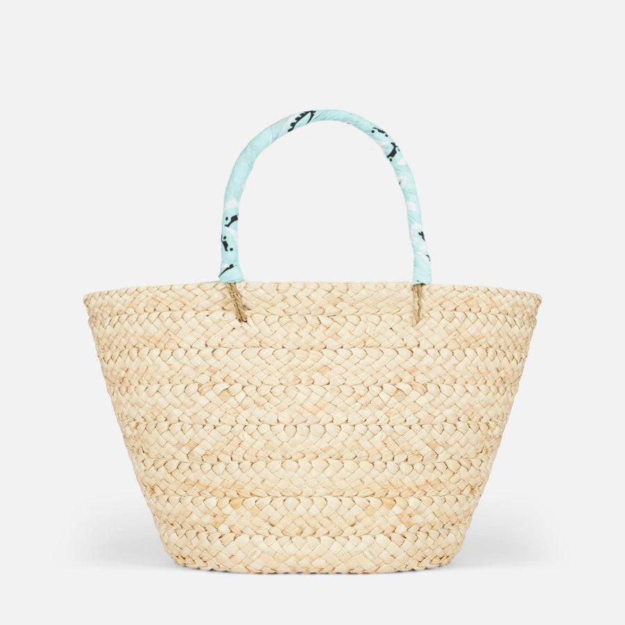 Mc2 Saint Barth Small straw bag Kylie with embroidery and paisley handles Nuova