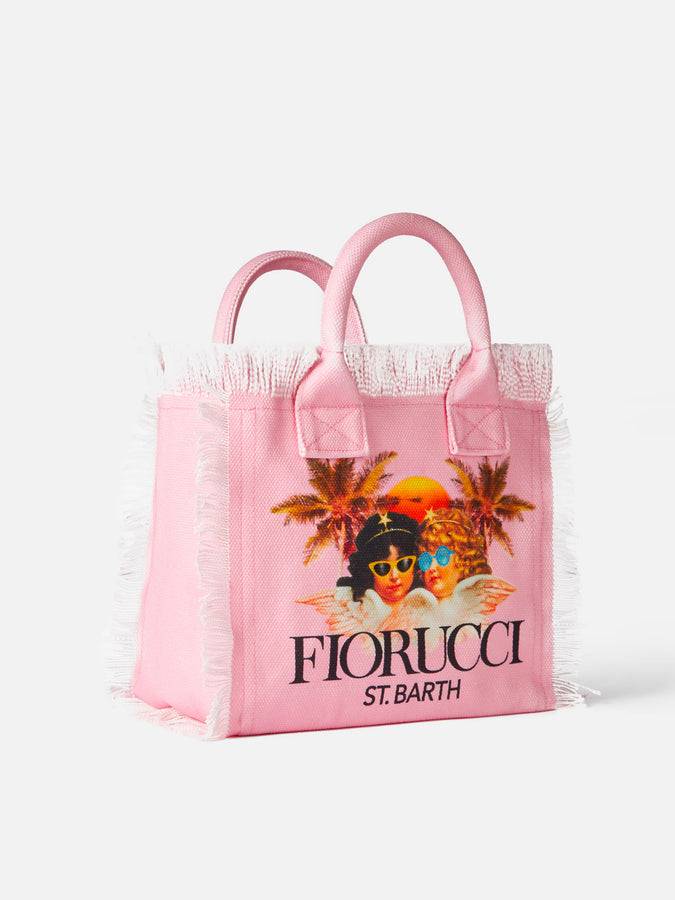 Mc2 Saint Barth Borsa a mano Colette in tela di cotone rosa con stampa Angeli Fiorucci | FIORUCCI SPECIAL EDITION Sconto di tempo limitato