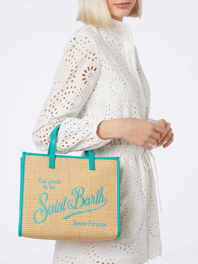 Mc2 Saint Barth Borsa Midi Vivian in paglia beige Offerta speciale
