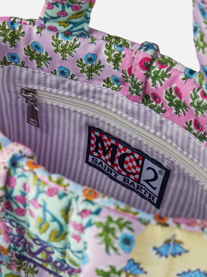 Mc2 Saint Barth Borsa Soft Tote Mini trapuntata a fiori multicolor Black Friday
