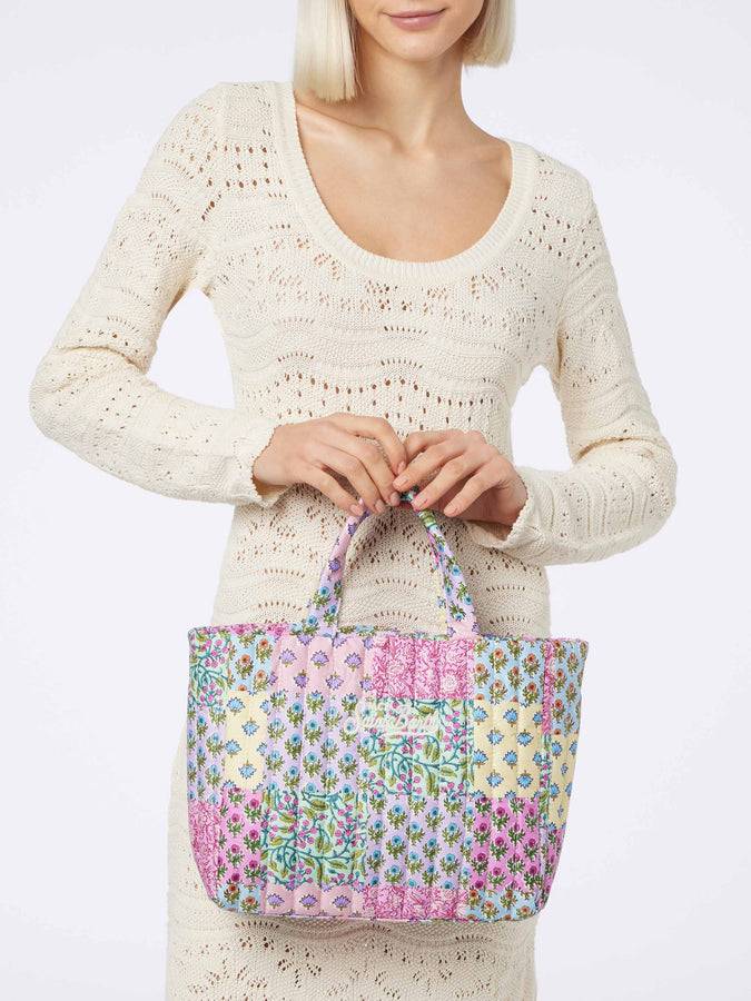Mc2 Saint Barth Borsa Soft Tote Mid trapuntata a fiori multicolore Cyber Monday