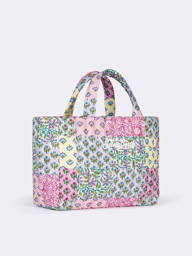 Mc2 Saint Barth Borsa Soft Tote Mid trapuntata a fiori multicolore Cyber Monday