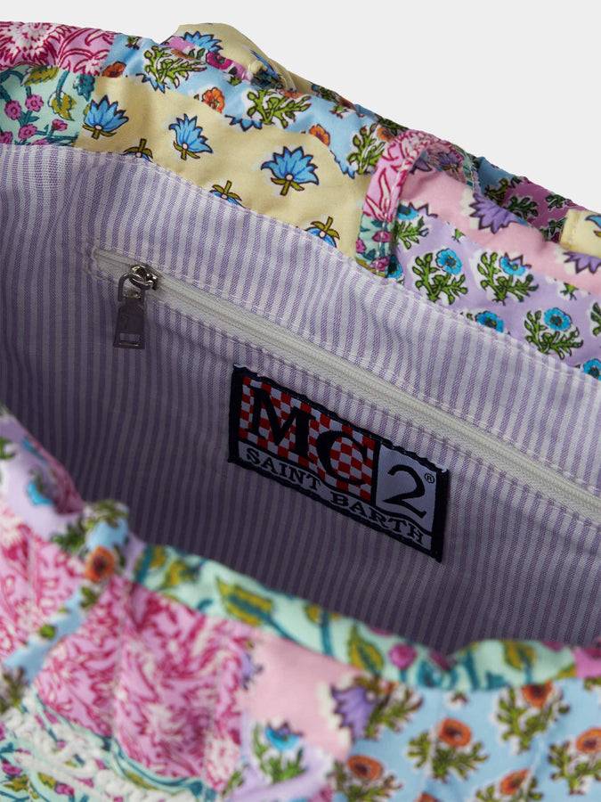 Mc2 Saint Barth Borsa Soft Tote Mid trapuntata a fiori multicolore Cyber Monday