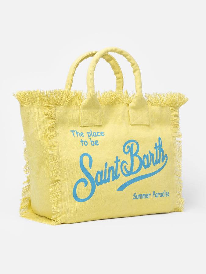 Mc2 Saint Barth Borsa tote Vanity in tela di cotone gialla Offerta Anniversario