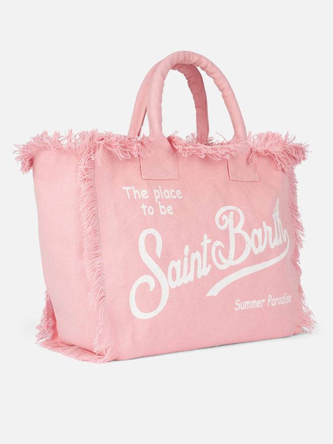 Mc2 Saint Barth Borsa tote Vanity in tela di cotone rosa Smaltimento dello stoccaggio