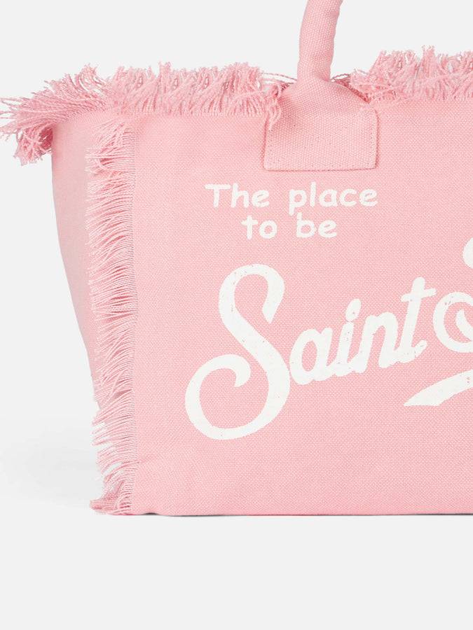 Mc2 Saint Barth Borsa tote Vanity in tela di cotone rosa Smaltimento dello stoccaggio