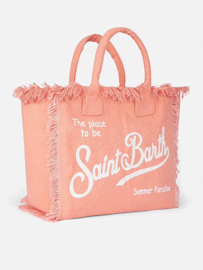 Mc2 Saint Barth Borsa tote Vanity in tela di cotone color pesca Offerta migliore