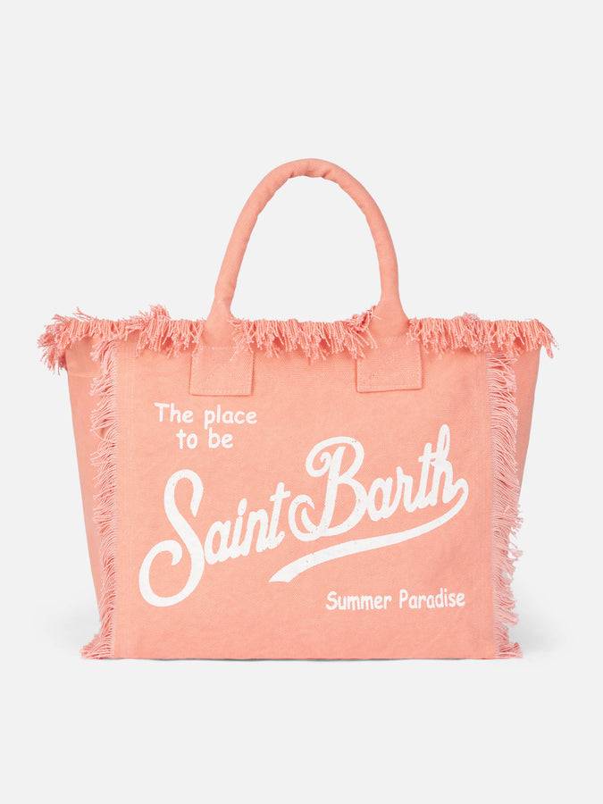 Mc2 Saint Barth Borsa tote Vanity in tela di cotone color pesca Offerta migliore
