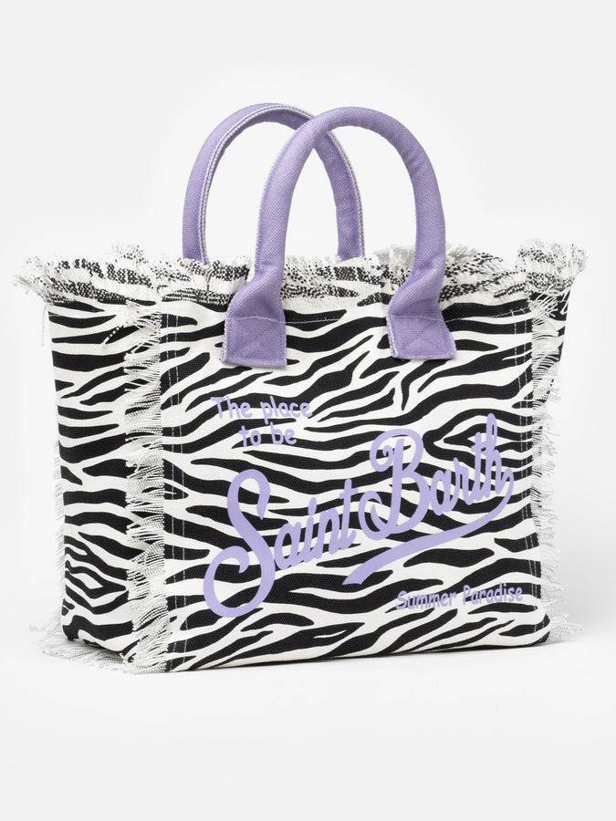 Mc2 Saint Barth Borsa tote Vanity in tela di cotone zebrata Lightning offer