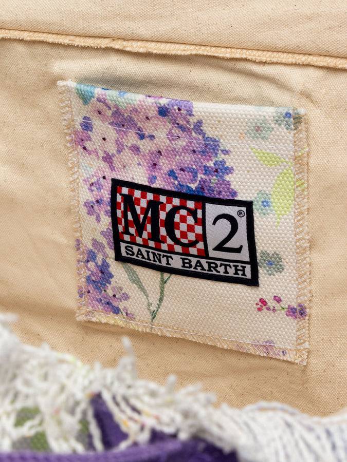 Mc2 Saint Barth Borsa tote Vanity in tela di cotone con fiori color acqua Bestseller