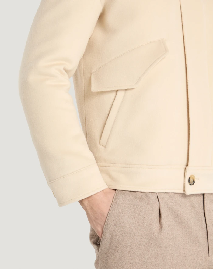Pantaloni Torino Giacca trucker in drap di lana e cachemire Vendita Calda