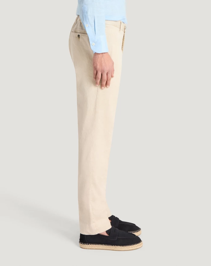 Pantaloni Torino Pantaloni Slim in lino stretch délavé Sottocosto