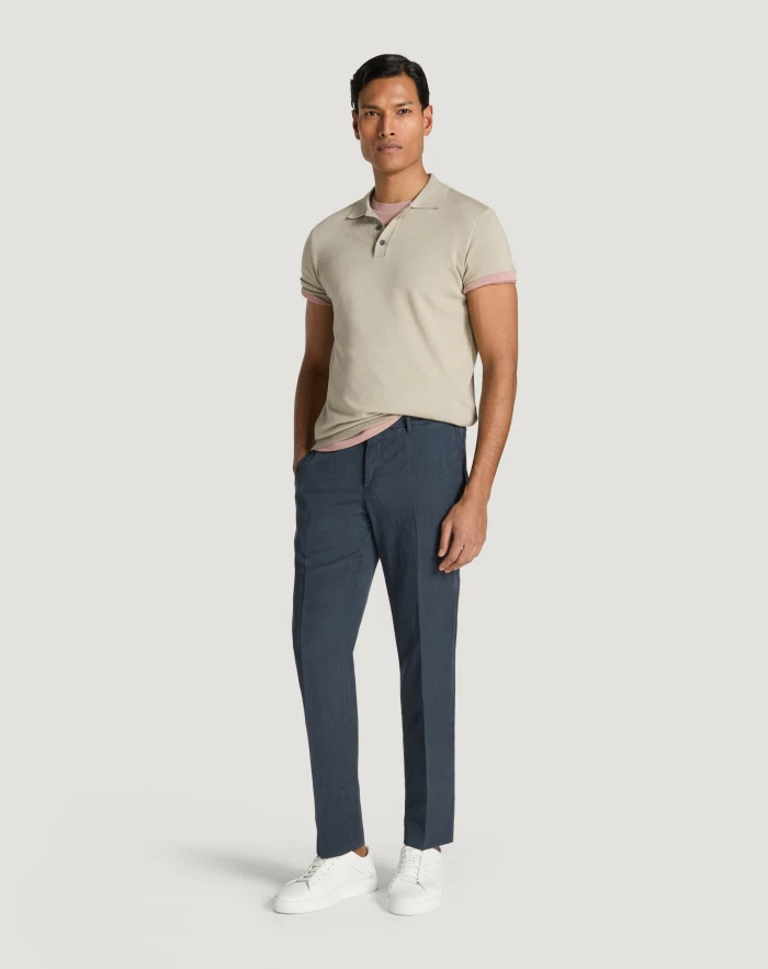 Pantaloni Torino Pantaloni Slim in cotone e lino batavia Hotsell