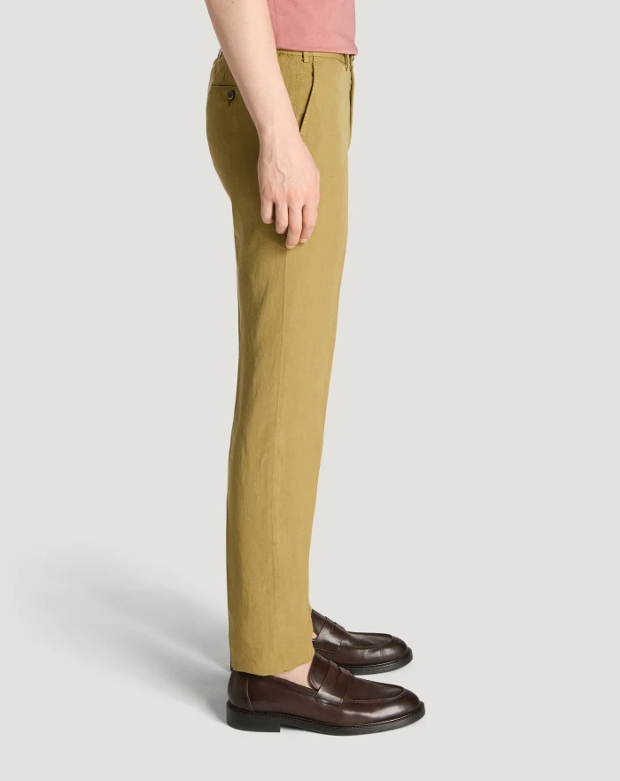 Pantaloni Torino Pantaloni Slim in cotone e lino batavia Saldi Di Fabbrica
