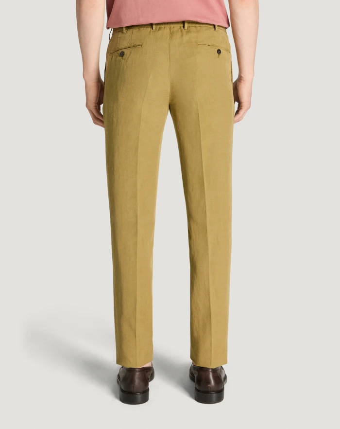 Pantaloni Torino Pantaloni Slim in cotone e lino batavia Saldi Di Fabbrica
