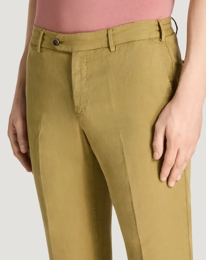 Pantaloni Torino Pantaloni Slim in cotone e lino batavia Saldi Di Fabbrica