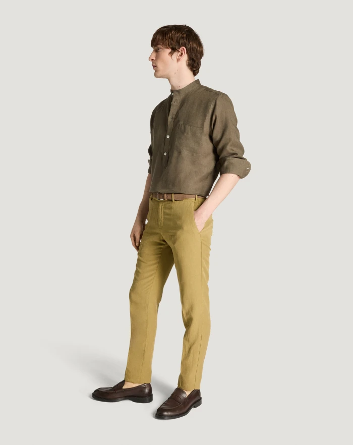 Pantaloni Torino Pantaloni Slim in cotone e lino batavia Saldi Di Fabbrica