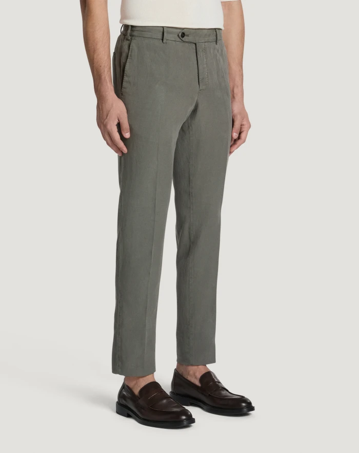 Pantaloni Torino Pantaloni Slim in cotone e lino batavia Italia