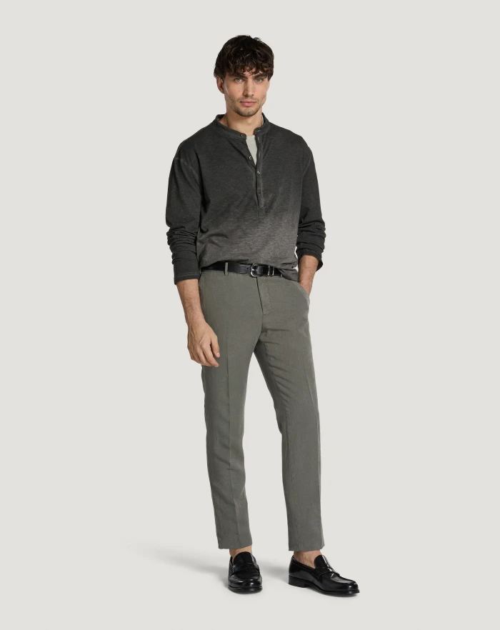 Pantaloni Torino Pantaloni Slim in cotone e lino batavia Italia