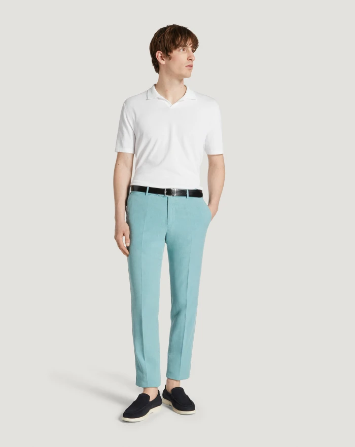 Pantaloni Torino Pantaloni Slim in cotone e lino batavia Nuovo