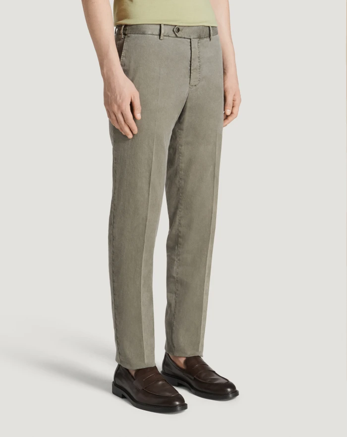 Pantaloni Torino Pantaloni Slim in lino stretch délavé Prezzo Ridotto