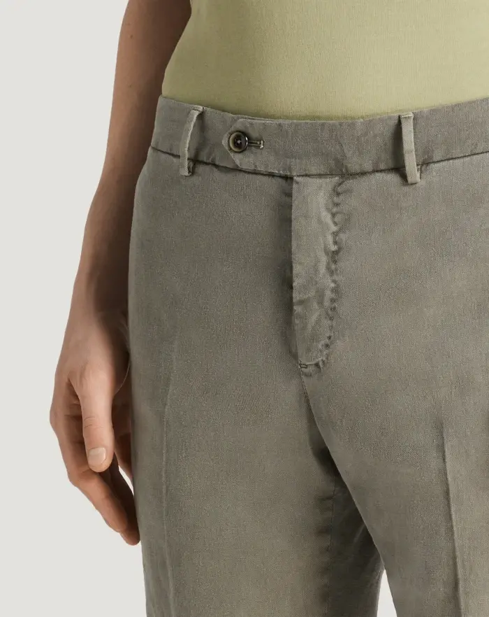 Pantaloni Torino Pantaloni Slim in lino stretch délavé Prezzo Ridotto