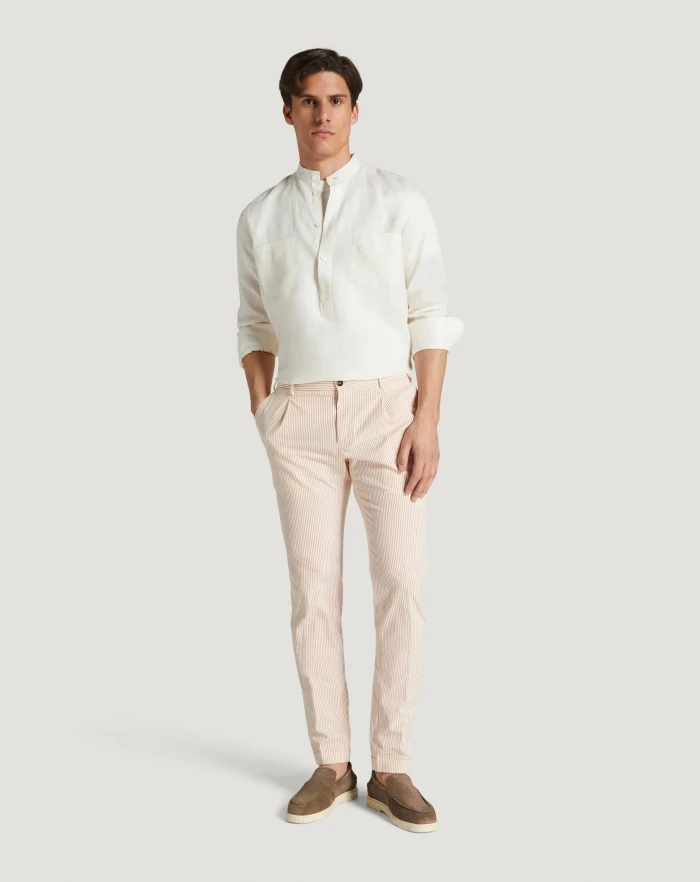 Pantaloni Torino Pantaloni Slim in cotone seersucker a righe Online