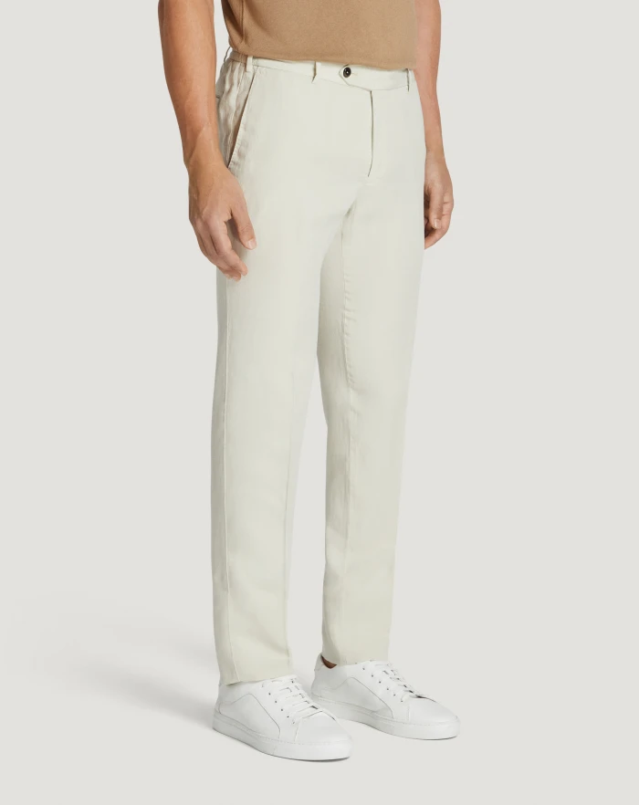 Pantaloni Torino Pantaloni Slim in cotone e lino batavia Saldi