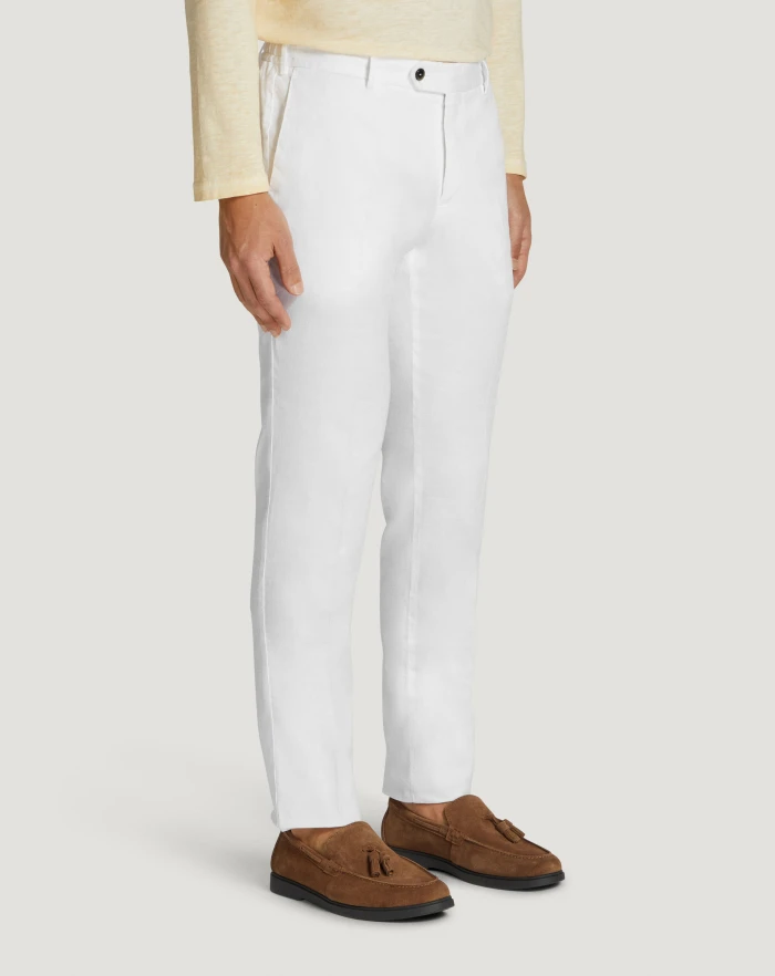 Pantaloni Torino Pantaloni Slim in lino stretch délavé Vendita Economica