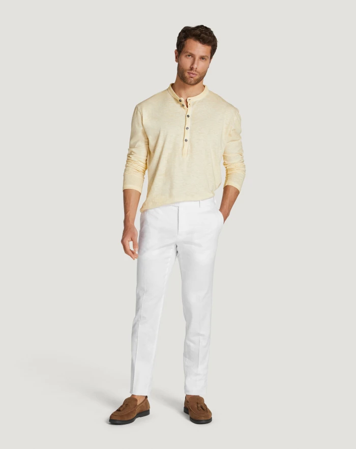 Pantaloni Torino Pantaloni Slim in lino stretch délavé Vendita Economica