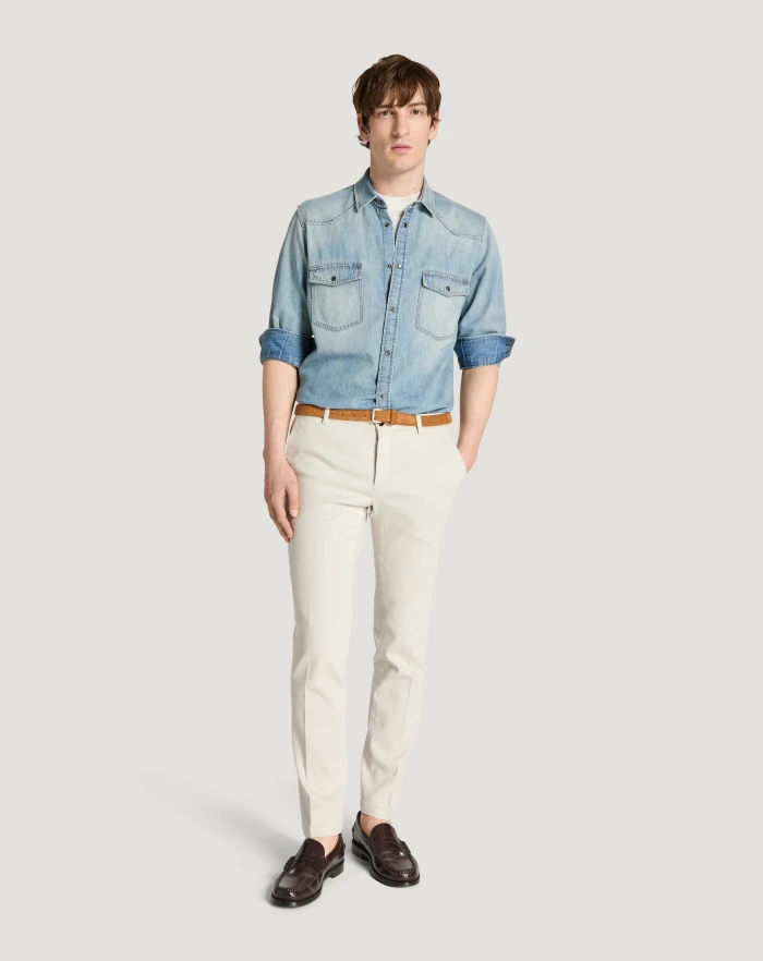 Pantaloni Torino Pantaloni House in silky denim stretch Saldi Di Fabbrica