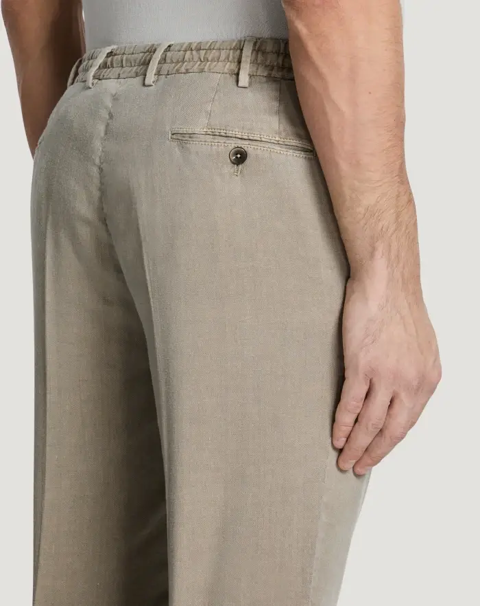 Pantaloni Torino Pantaloni Slim in lino stretch délavé Acquista Ora