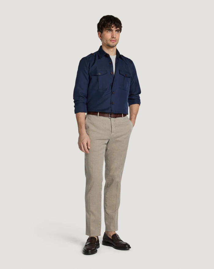 Pantaloni Torino Pantaloni Slim in lino stretch délavé Acquista Ora