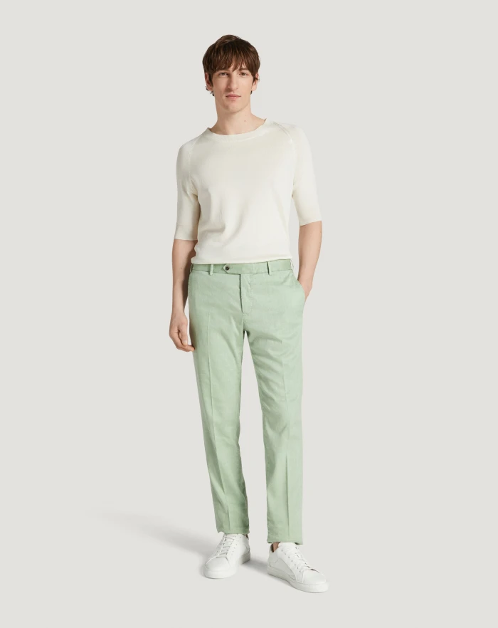 Pantaloni Torino Pantaloni Slim in lino stretch délavé Presa