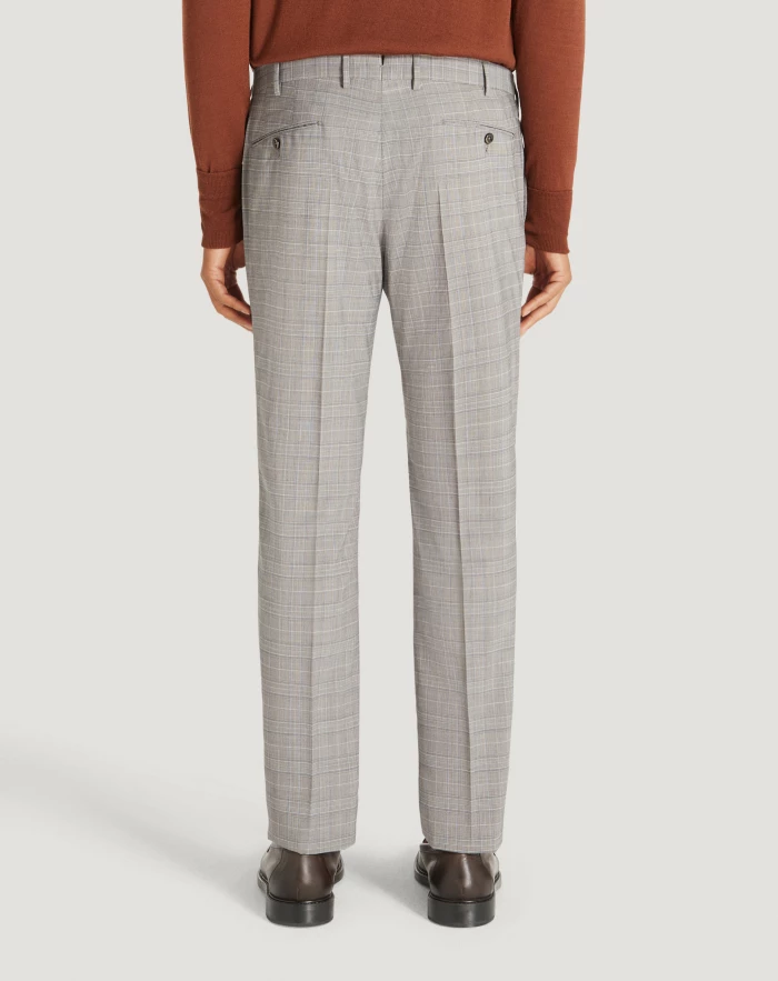 Pantaloni Torino Pantaloni Superslim in tecno lana a quadri Economico