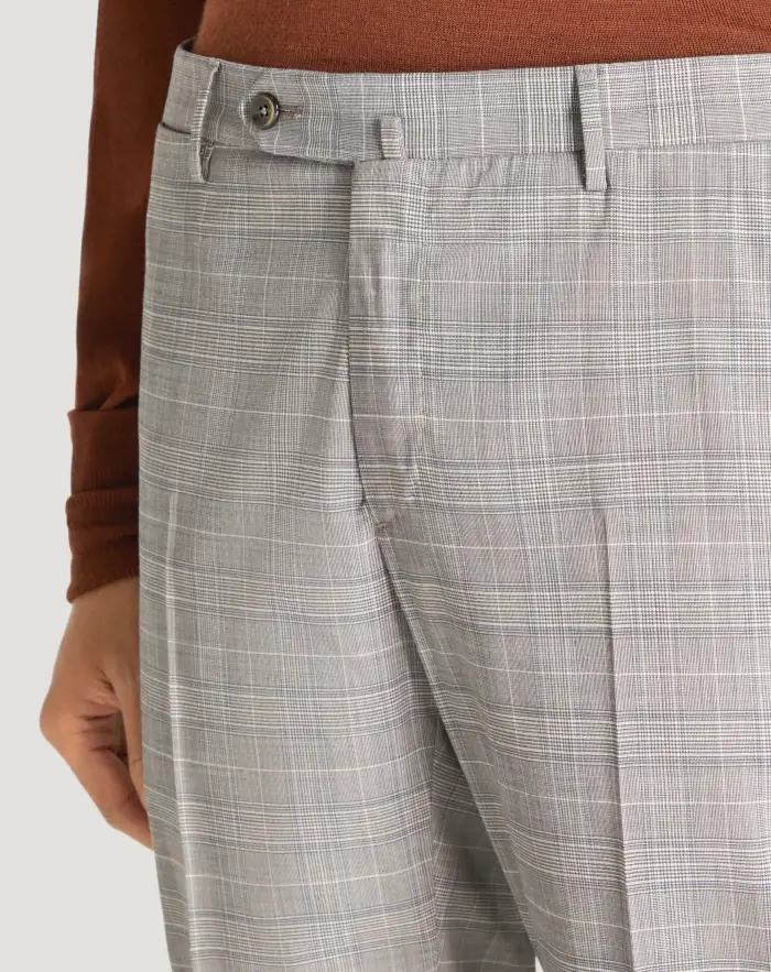 Pantaloni Torino Pantaloni Superslim in tecno lana a quadri Economico