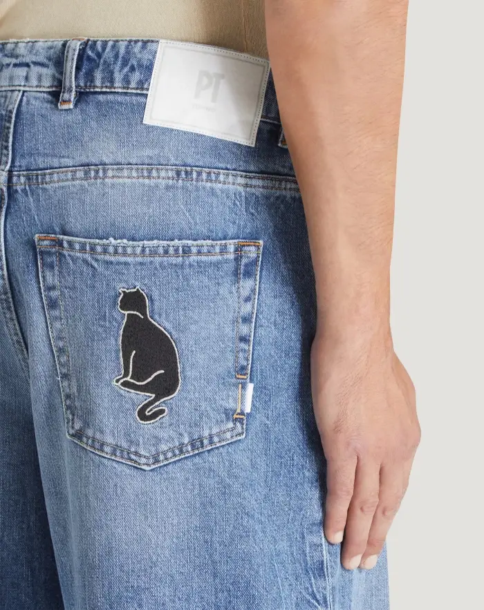 Pantaloni Torino Jeans Skater in denim vintage Prezzo Ridotto
